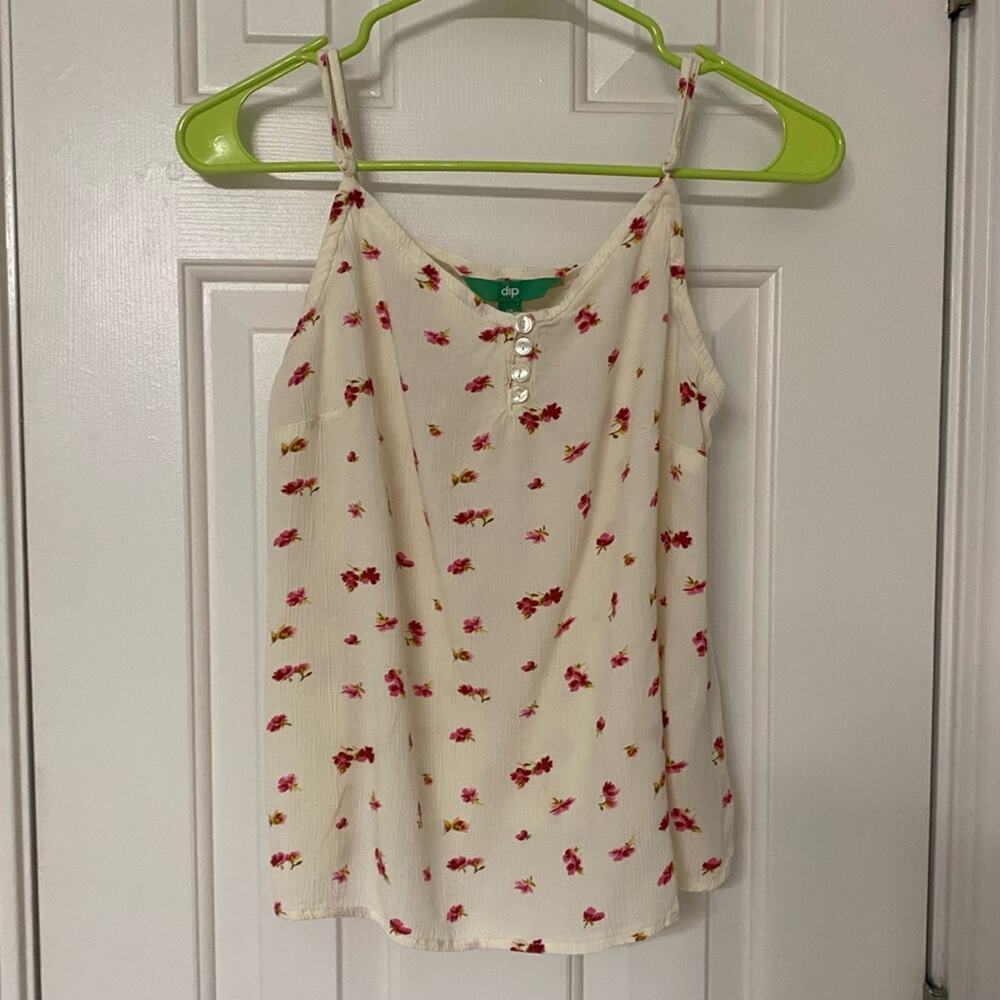 DIP • Cream + Pink Floral Dainty Tank Top - Picture 2 of 6